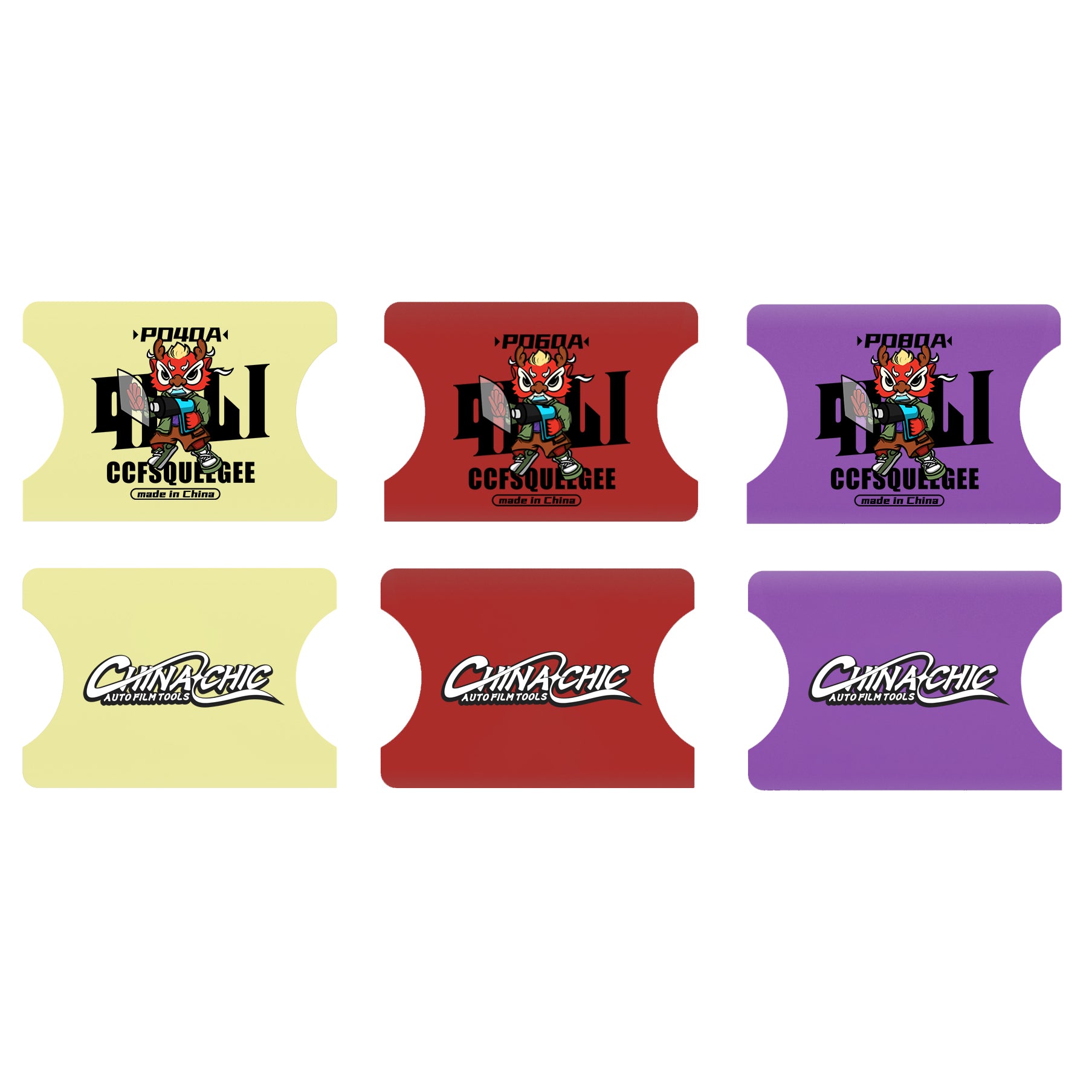QiliWrap CCF Pro™ – Pack de 3 raclettes de covering professionnelles (souple, medium, dure)